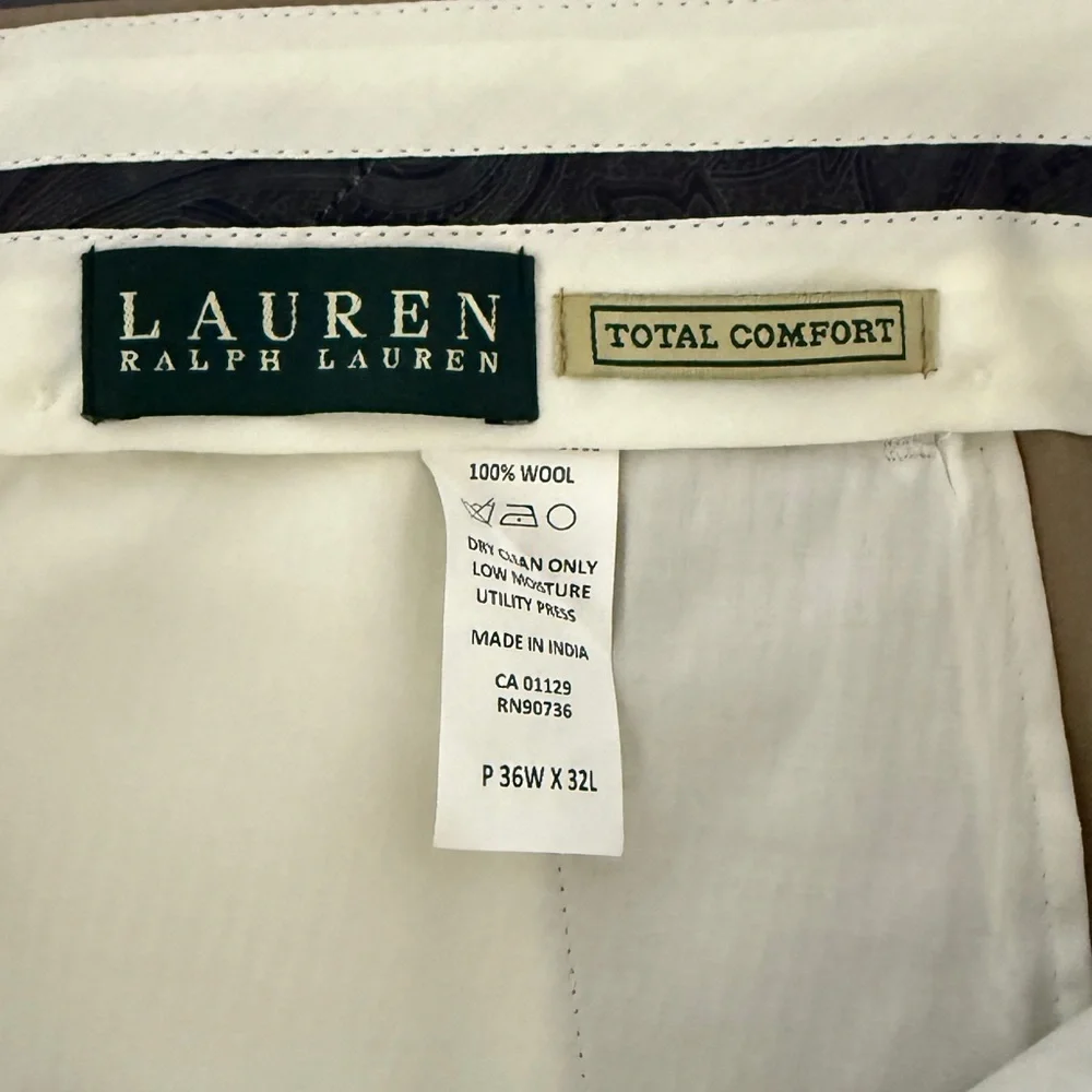 NWT- Ralph Lauren Classic Fit Total Comfort Pleated Dress Pants | 36